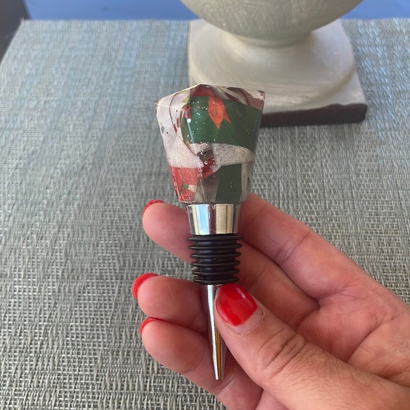 XMAS Handmade Festive Holiday Diamond Top Wine Stop Short - Picture 11 of 13